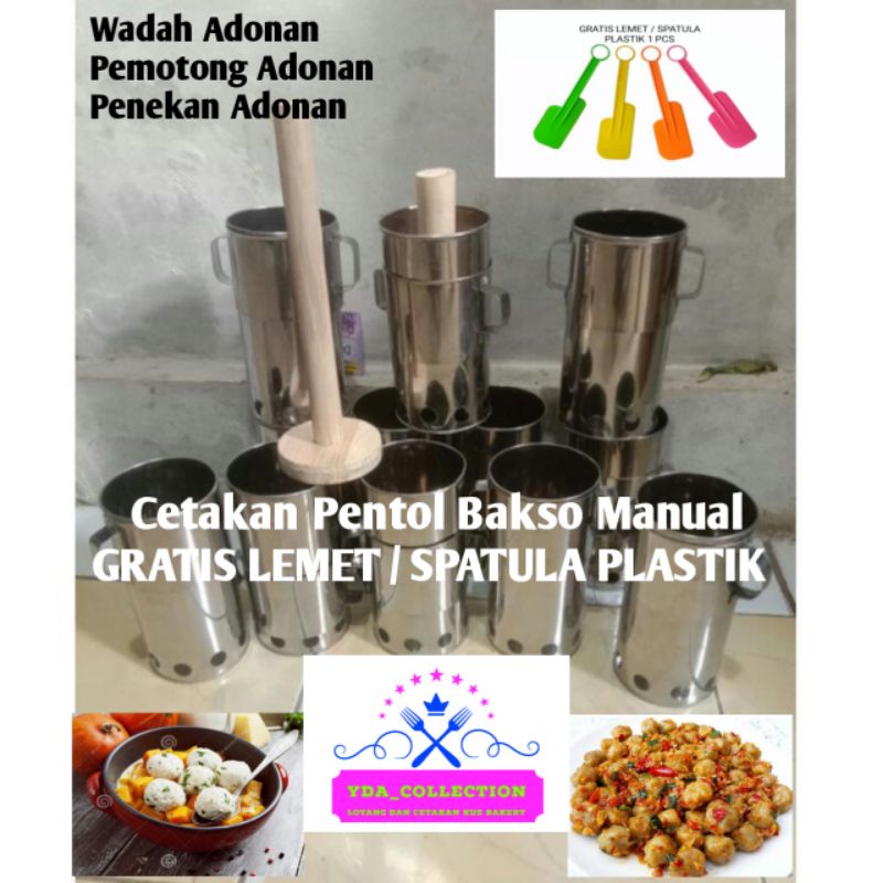alat cetakan pentol cilok manual 1,7cm/ cetakan bakso lubang 6 stainless anti lengket murah COD MESI