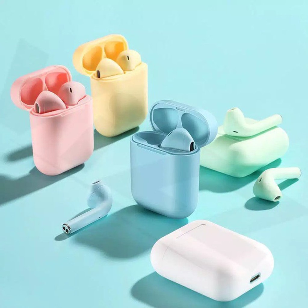 Blutooth headset inpods 12 TWS Wireless Earphone Bluetooth 5.0 Warna Macaron inPods12