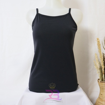 Singlet Wanita / Tangtop premium Wanita / Tanktop Polos / Tank Top Tali Kecil / SIZE M & L-HITAM