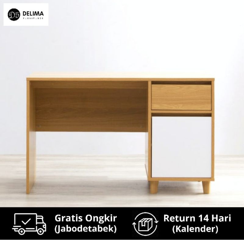 Meja Belajar Minimalis Meja Kerja Rumah dengan Kabinet Laci Penyimpanan