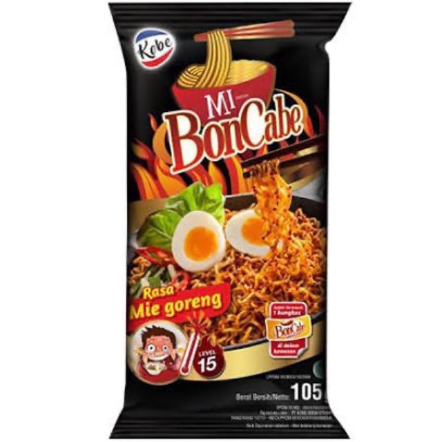 

Mie Kobe Bon Cabe mie instant mie goreng mie instan Kobe indomie pedas cemilan snack miboncabe laris