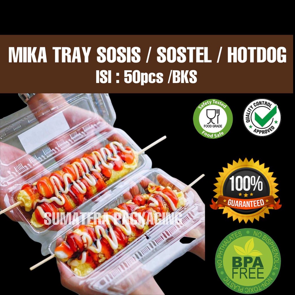 Mika tray Sosis Hotdog sostel / tempat roti sosis / kue medan grosir