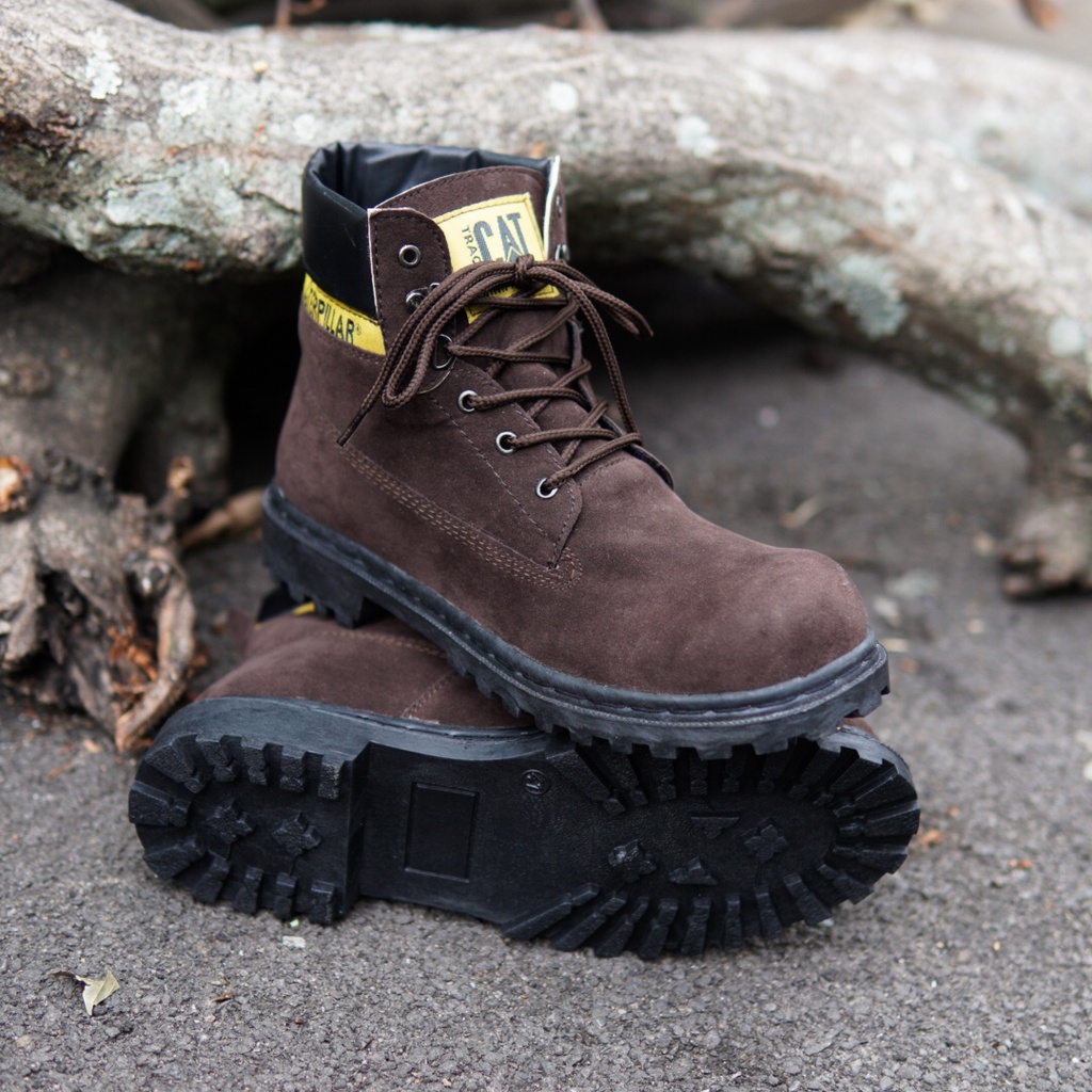 CUCI GUDANG - Sepatu Boots Pria Caterpillar SBY Sepatu Pria Safety Ujung Besi Kerja Outdoor Lapangan