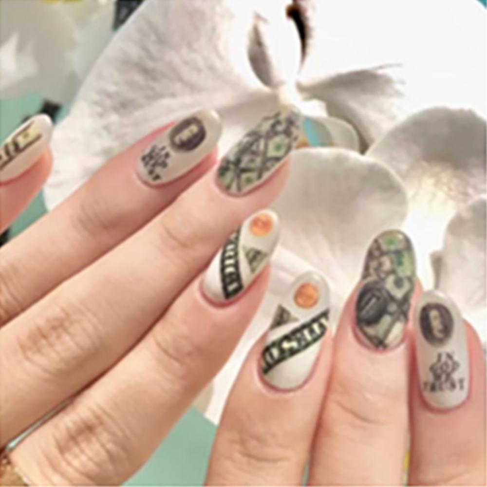 AUGUSTINA Agustina Stiker Kuku DIY Gaya Kaya Kekayaan Diri Perekat Manicure Decals