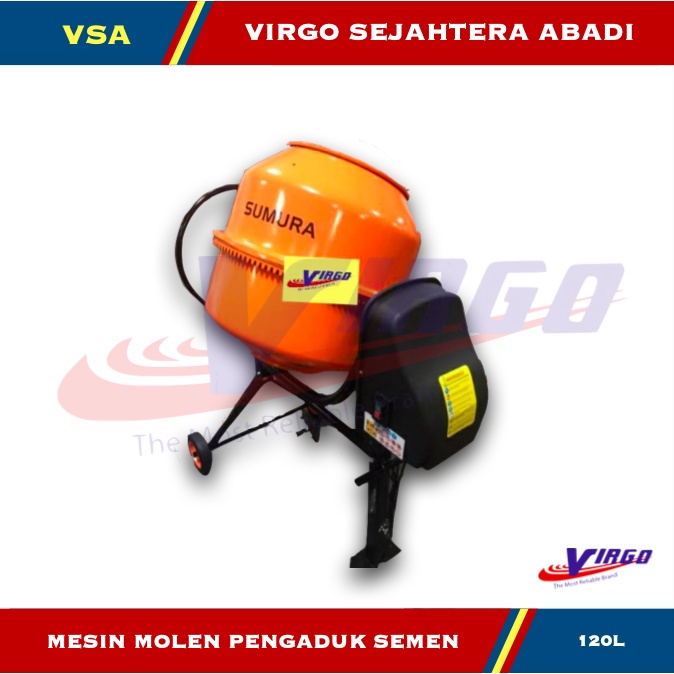 MESIN MOLEN PENGADUK ADUK SEMEN MINI LISTRIK CONCRETE MIXER 120 LITER