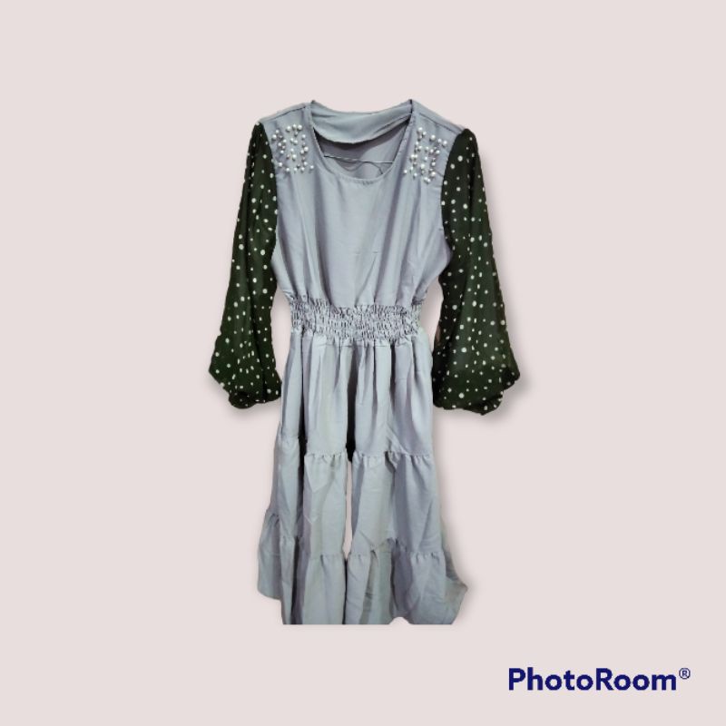 tunik crepe import polkadot import wanita