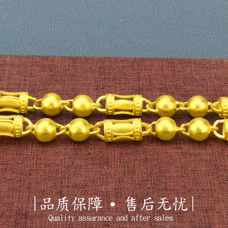 Kalung Emas Asli Kadar 375 Dengan Liontin Bambu Bulat Untuk Pria