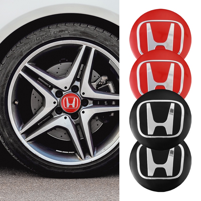 4pcs Stiker Emblem Metal 56mm Untuk Hub Tengah Velg Honda Civic Accord Fit City Vezel CRV Odyssey Jazz Insight