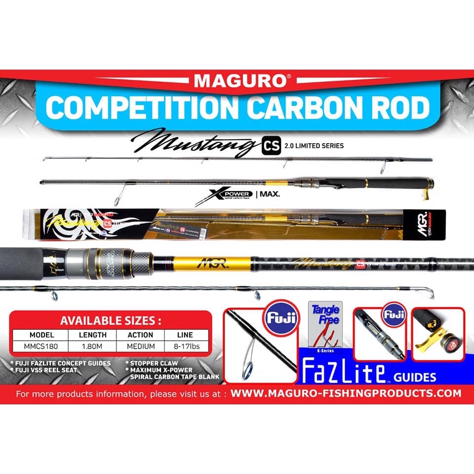 Rod MAGURO COMPETITION CARBON MUSTANG CS 180cm (Line Test 8-17lbs)