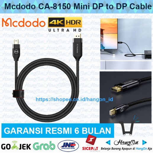 Mcdodo 4K UHD Kabel Mini DP Displayport To Displayport DP Cable 2 M CA-8150