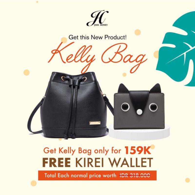 (FREE DOMPET) KELLY BAG JIMS HONEY TAS SERUT RANSEL SLINGBAG WANITA