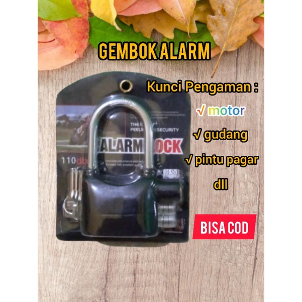 Gembok Alarm Suara Anti Maling Anti Pencuri Ring Panjang Pengaman Motor-Gembok alarm