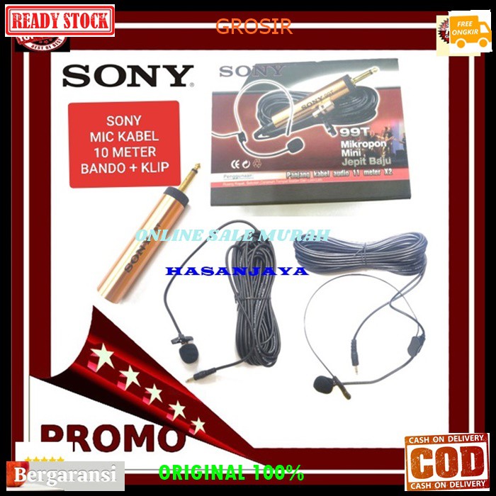 G60 Sony mic kabel headset + jepit clip on kancing kerah baju GE60 klip condesor bando mik cable profesional pro vocal vokal karaoke mikrophone mini microphone audio sound system panggung dj studio sensitif aux emas YOUTUBER  BISA DIGUNAKAN SEGALA JENIS A