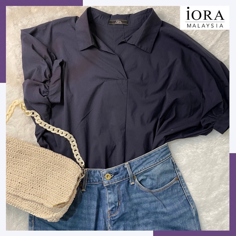 navy blouse iora preloved