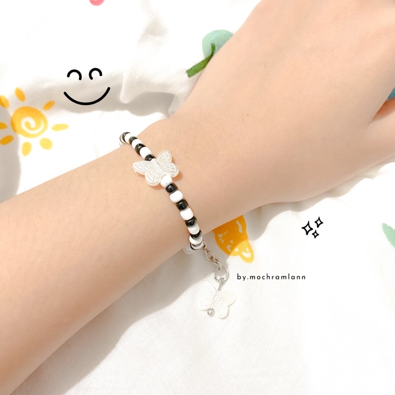 GELANG MANIK BEADS RING KOREA MODEL KUPU / GELANG KUPU AESTHETIC / GELANG MANIK MANIK KOREA