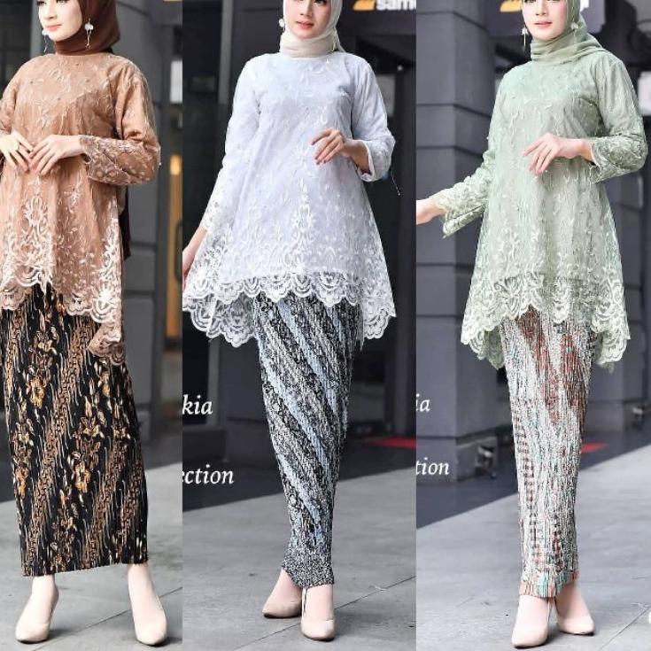 Paling Sesuai.. Kebaya Tile Bianca > Setelan Kebaya Burkat / Kebaya Tunik / Kebaya Remaja / Kebaya M