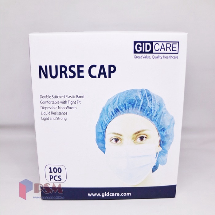 Gidcare Nurse Cap Non Woven / Hairnet Topi Perawat Penutup Kepala box