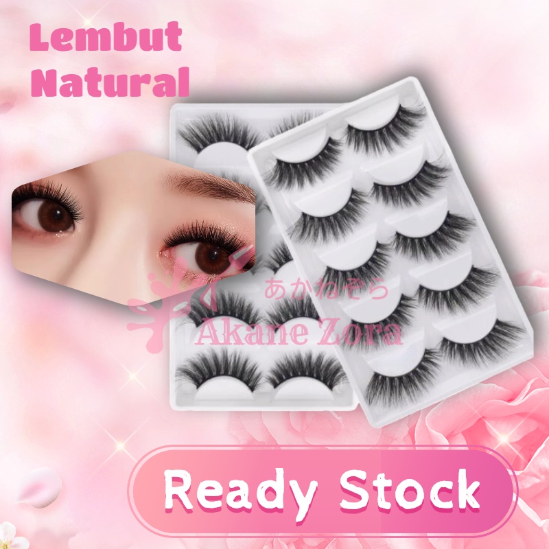 Akane Zora Bulu Mata Palsu Natural Lembut Bulu Mata Eyelash Extension Memasukkan Lem Bulu Mata Expert Premium Dan Penjepit Bulu Mata Dan Lem Bulu Mata