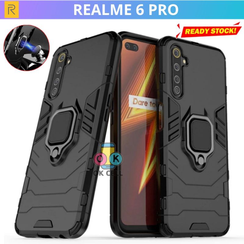 Hard Case Robot Ring Holder Magnetic Realme 6 Pro - Hardcase Armor Realmi 6pro Casing Transformer