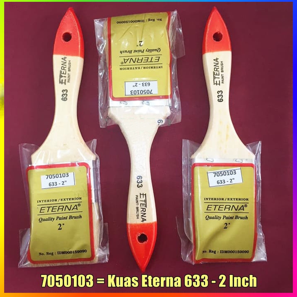 ORIGINAL Kuas Cat Tembok ETERNA 633 Kualitas Bagus Bulu Kuat Awet Tersedia 1inch / 2inch / 3 inch Kuas Eterna