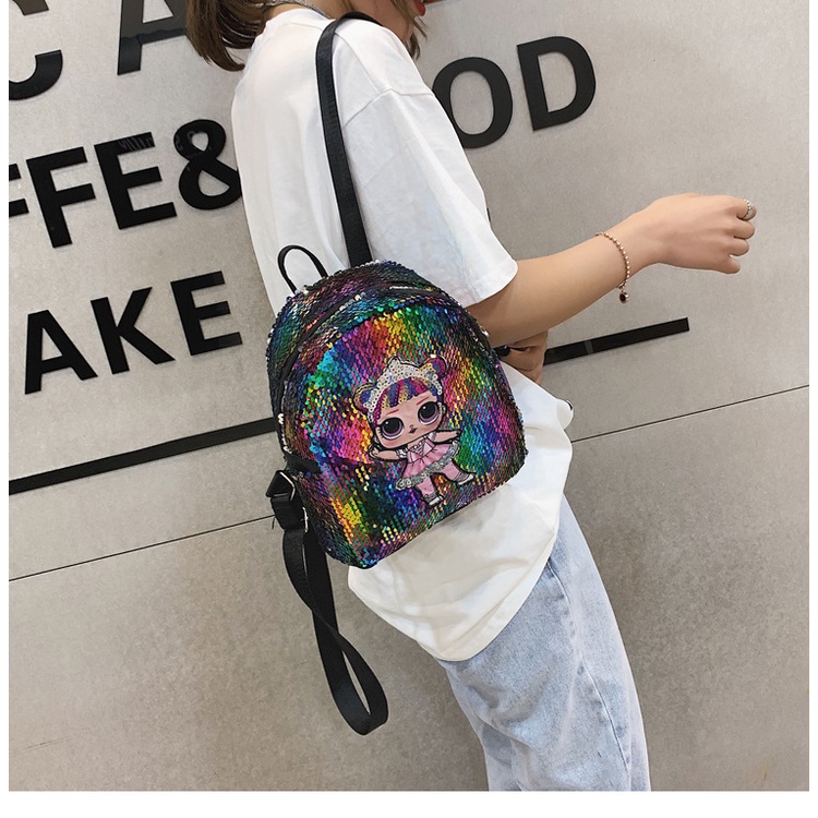 Tas Sekolah Anak Perempuan Karakter LED Ransel Import BackpacK Tas Sequin Multifungsi Tas Selempang Anak Sequin 3D Azgalery T159