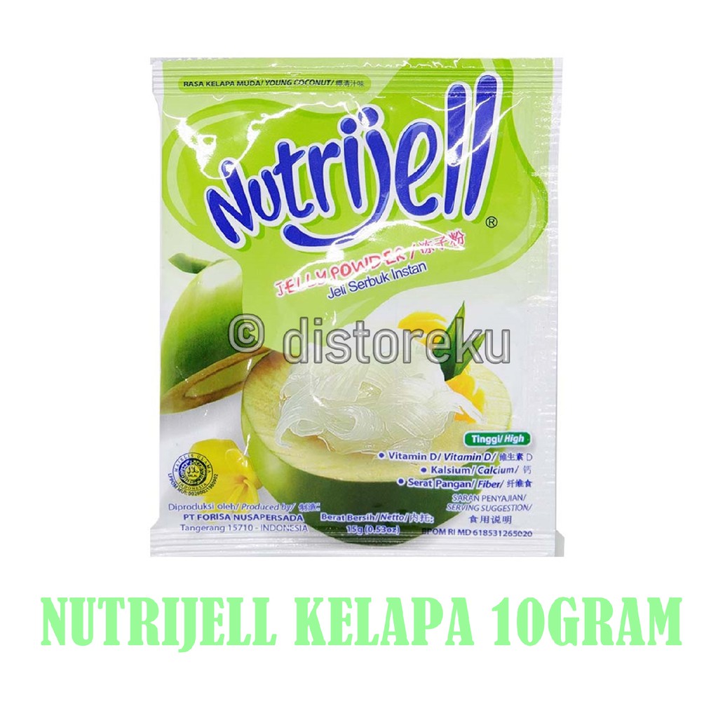 Nutrijel agar&quot; Jelly Powder Nutrijell ekonomis Rasa kelapamuda coconut 10 gr