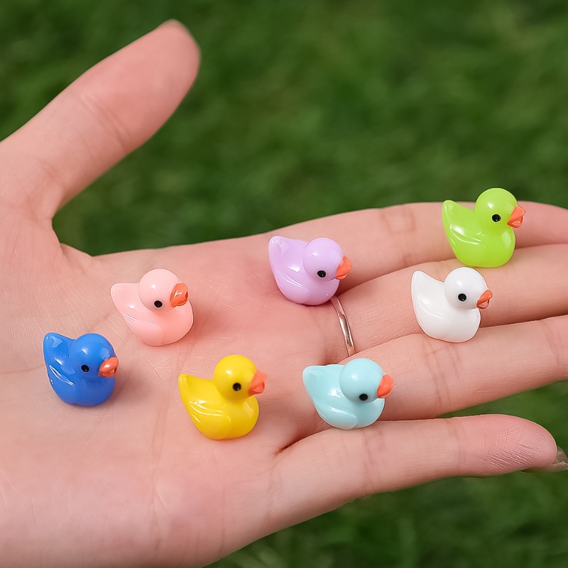 7pcs Ornamen Bebek Resin Mini Warna-Warni Untuk Dekorasi Rumah Boneka