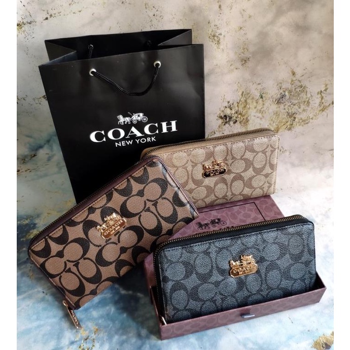 Dompet Wanita Coach / Dompet Panjang Import Free Box