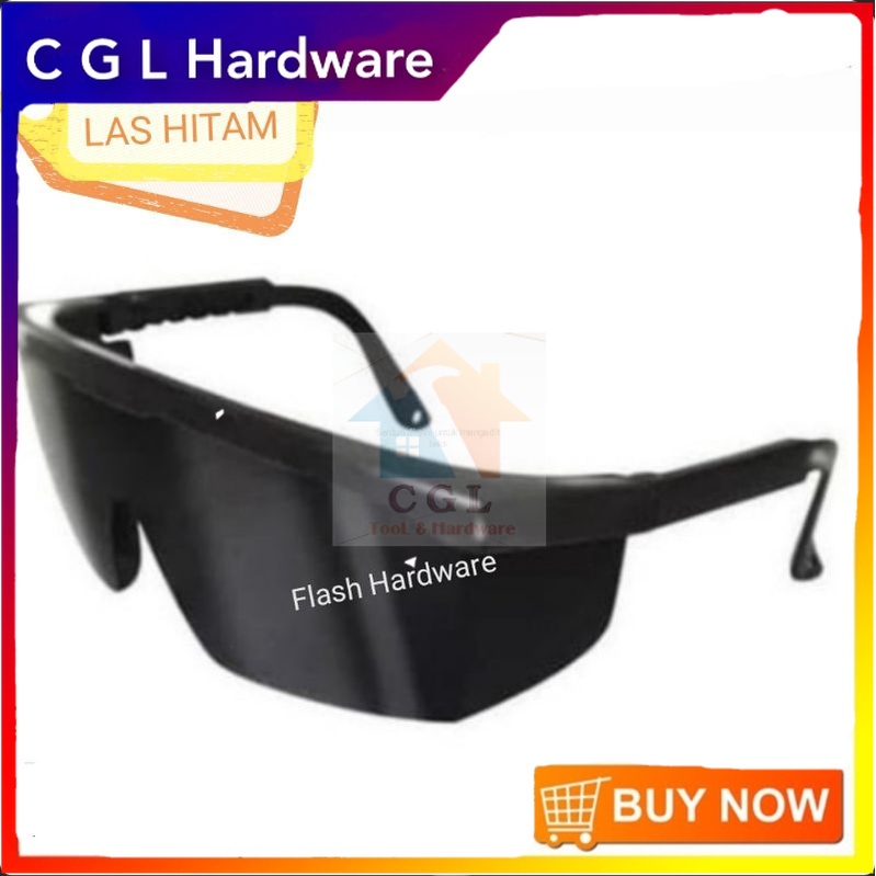 Kaca mata safety hitam pekat bangunan las