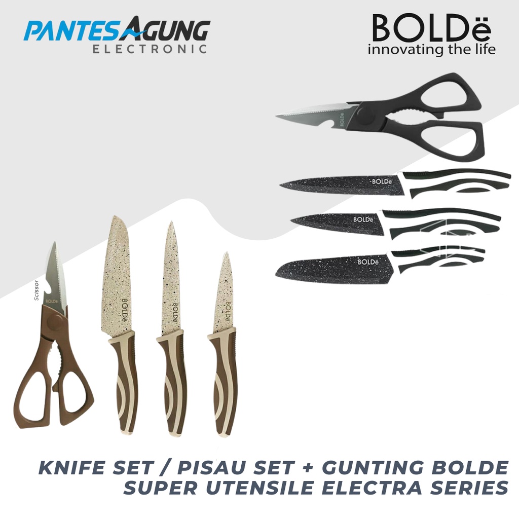 Knife Set / Pisau Set + Gunting BOLDe Super Utensile Electra Series