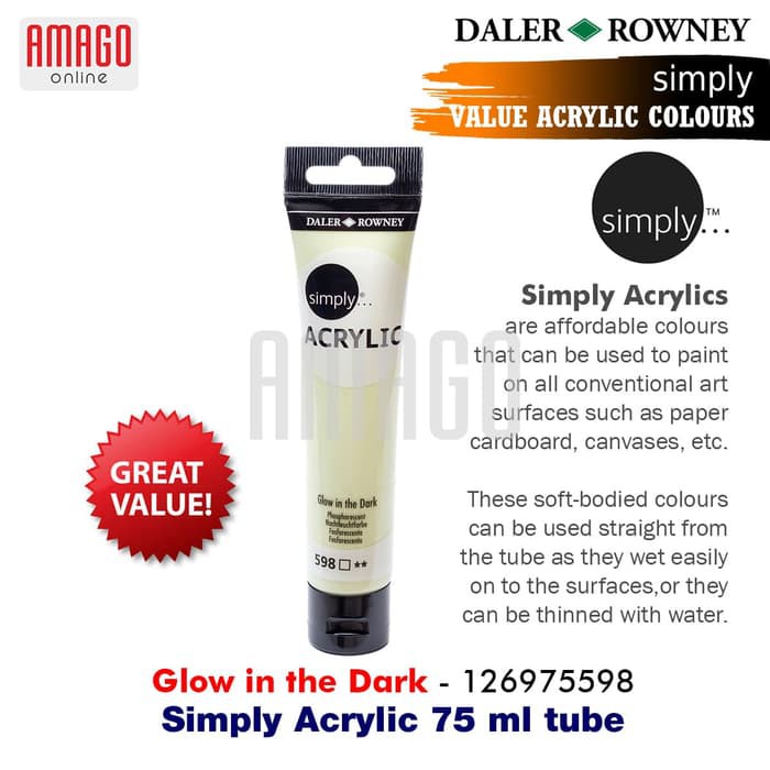 

DALER-ROWNEY Simply Acrylic Paint 75 ml - Glow in the Dark -126975598