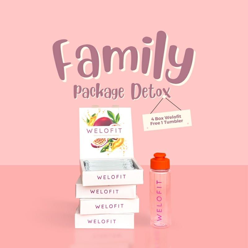 Welofit fiber- bundling 4 box free tumbler paket welofit -  minunan penurun berat badan -  minuman diet detox