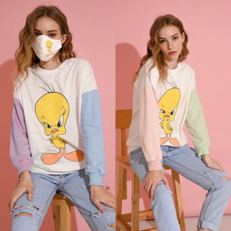 TWEETY TWO TONE COLOURS SWEATER FREE MASKER