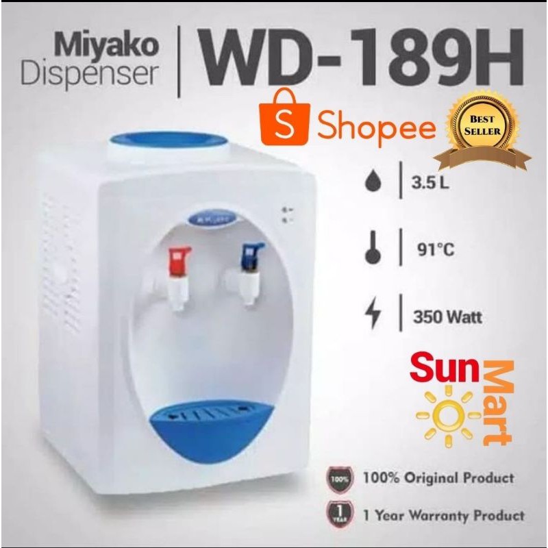 Water Dispenser  Dispenser Air Hot and Normal Tempat air galon atas WD 189 H PANAS NORMAL