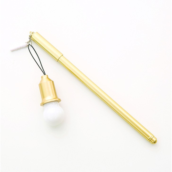 Pulpen gel gantungan lampu led unik-emas