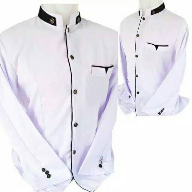 Jasko putih polos list hitam / jasko modern elegan