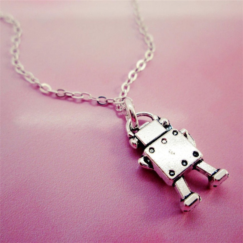 Kalung Liontin Robot Mini Gaya Retro Hip Hop Untuk Unisex