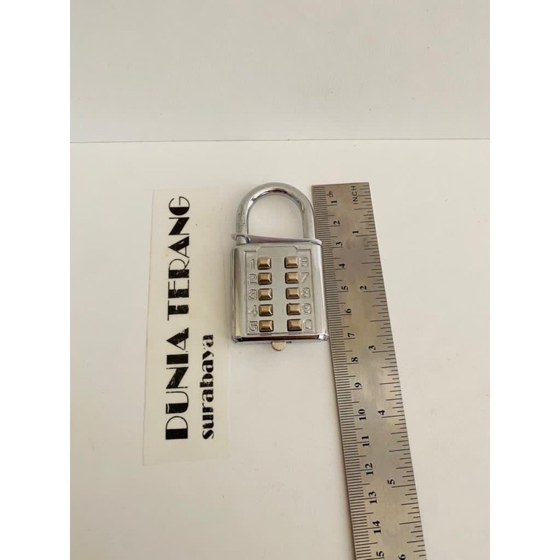 Gembok Besi Nomer NAUTICA 10 Digit - Kombinasi Tekan Kode 10 Angka / Nomor - Number Padlock