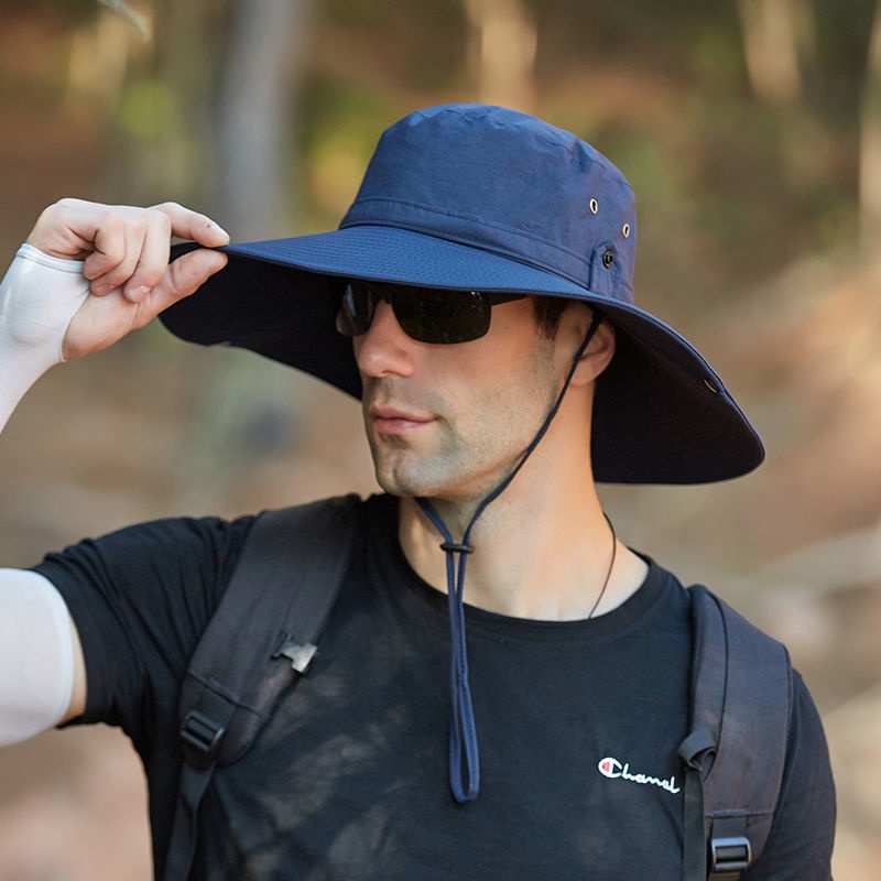 Topi Bucket Pria Anti Ultraviolet Gaya Kasual Untuk Outdoor