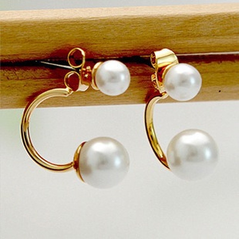 [Ready Stock]Elegant and Exquisite Pearl Gold Stud Earrings