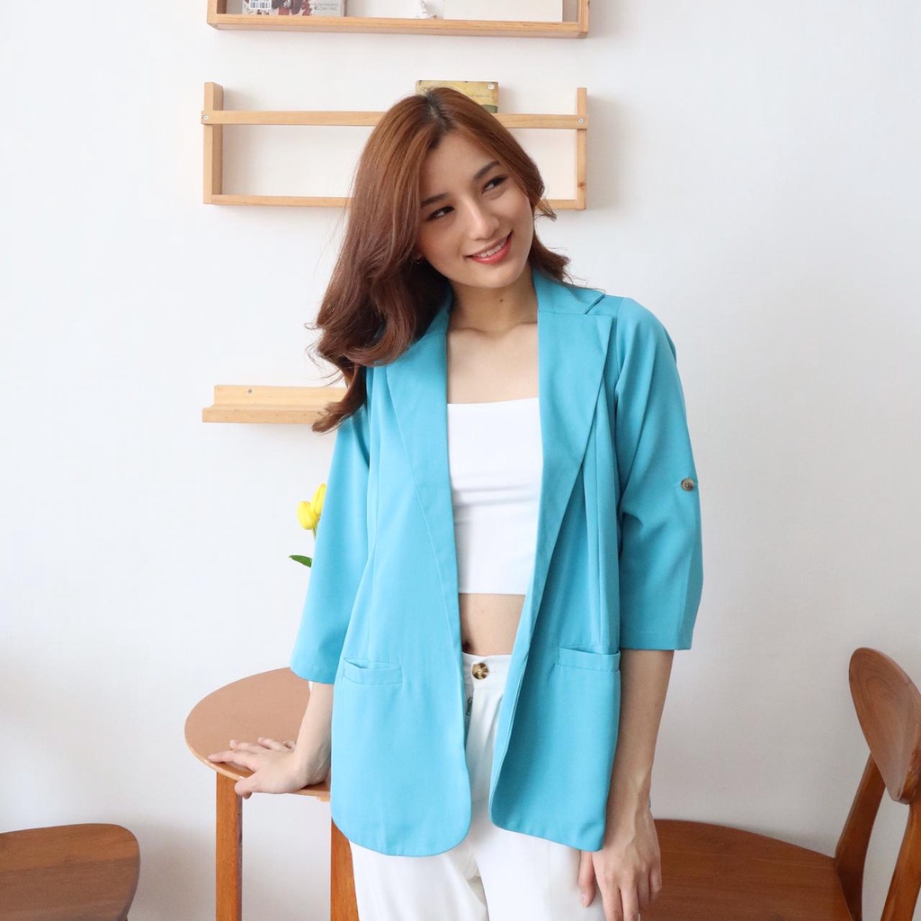 Blazer Longsleeve Blazer Wanita Outer Wanita Jas Wanita Santai