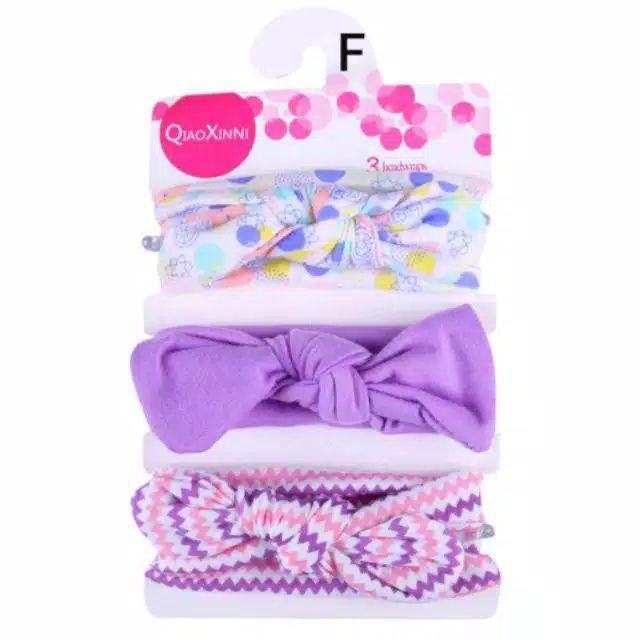 Bandana Set Bayi Isi 3 / Headband Bayi Newborn / Bando Bayi Baru Lahir