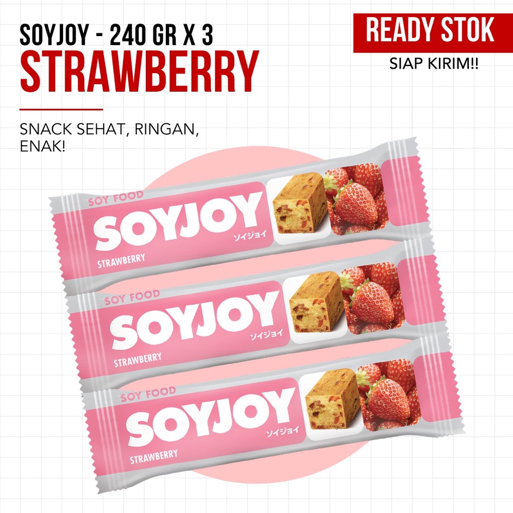 (TERMURAH) Soyjoy Strawberry Snack Sehat Rasa Strawberry