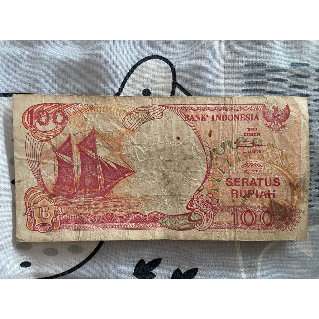 Uang Kertas Rp 100 Tahun 1992