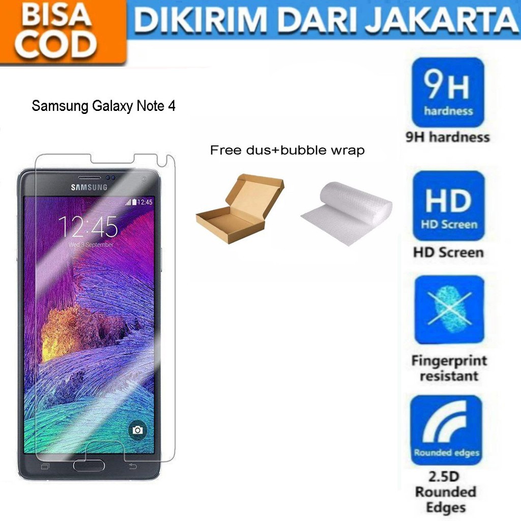 Samsung Galaxy Note 4 Tempered Glass Screen Protector Anti Gores