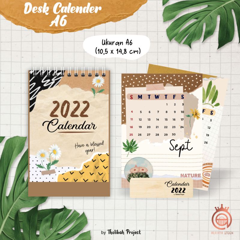 Jual 2022 Scrapbook Desk Calendar Kalender Meja Kayu Kalender Duduk