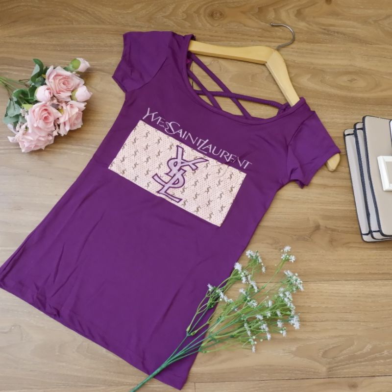 COD LANGSUNG KIRIM KAOS YSL PENDEK / KAOS CEWEK PENDEK / BAJU KAOS ATASAN WANITA LENGAN PENDEK / KAO