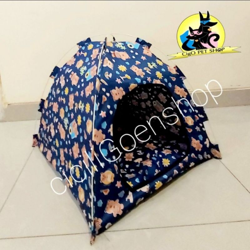 GRATIS 2 KALUNG N BANTAL TENDA MOTIF CANTIK kitten Kucing anjing gratis Alas Kasur n 2 kalung lonceng pet kandang tent portable praktis lipat