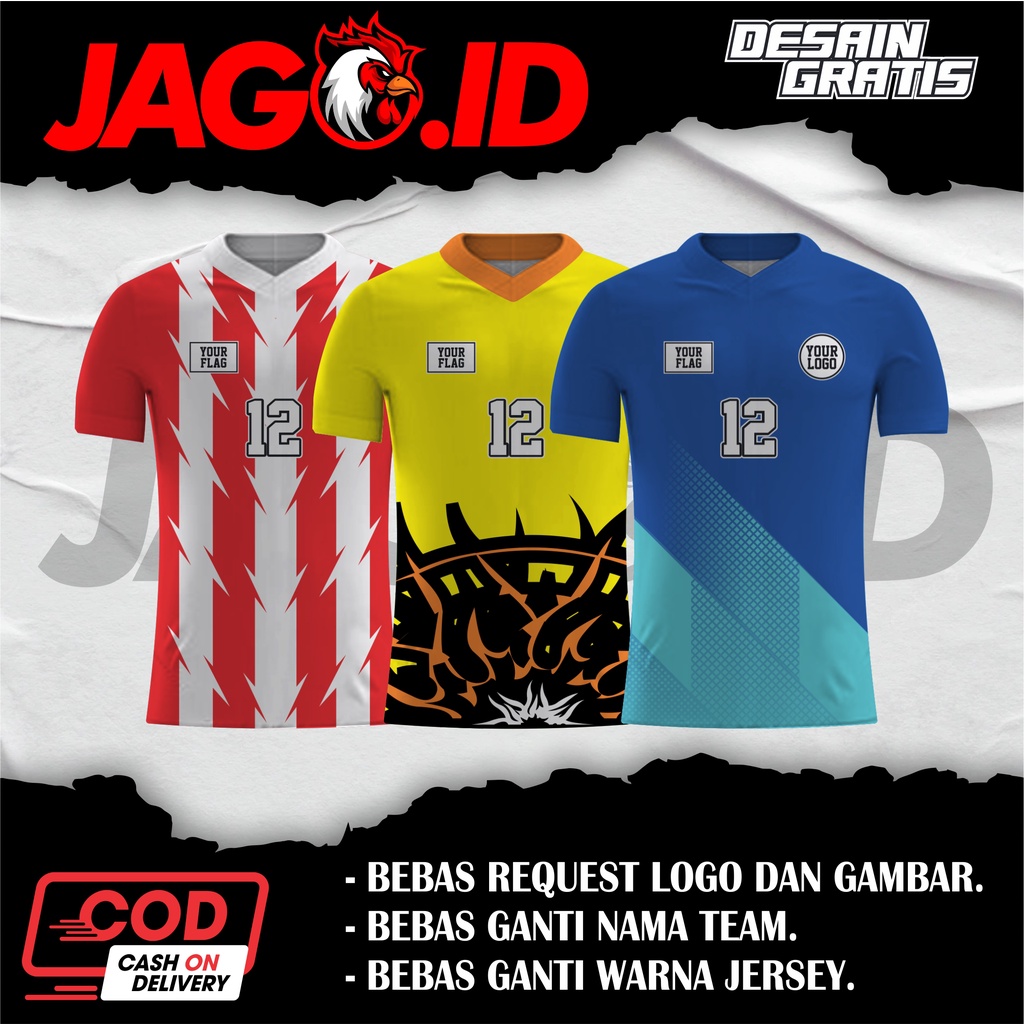 Jersey Futsal, Jersey Voli, Jersey Takraw, Desain Suka Suka, Jago.id
