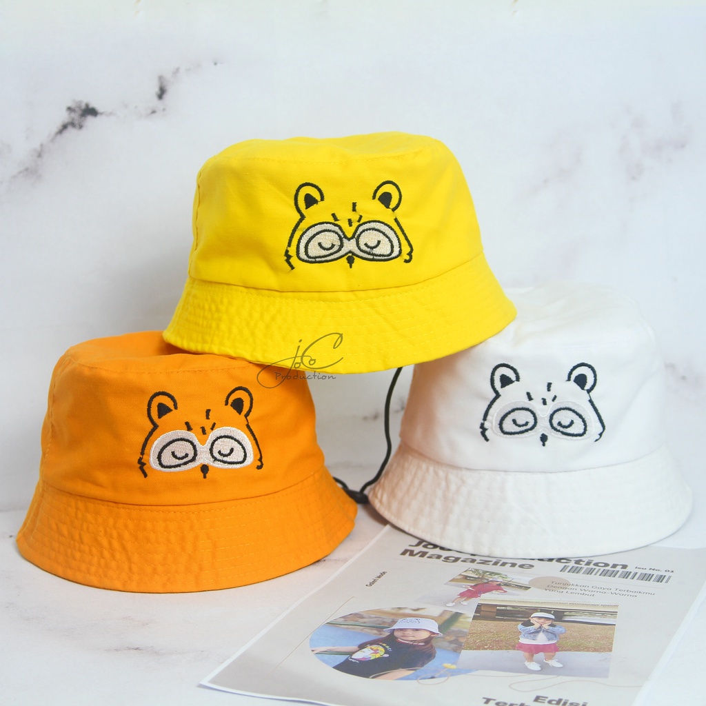 Jocoporduction - Topi Anak BUCKET Hat Tali Premium Bordir Rubah